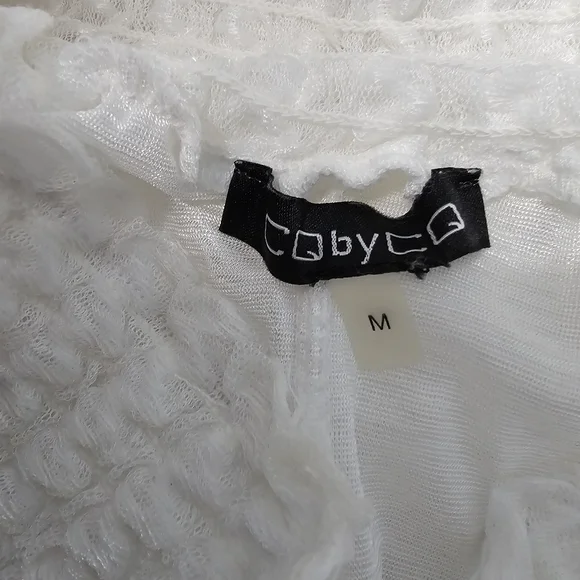 CQ by CQ Lace White Off-Shoulder Ruffle Bell Sleeve Romantic Mini Dress Sz M - Picture 6 of 8